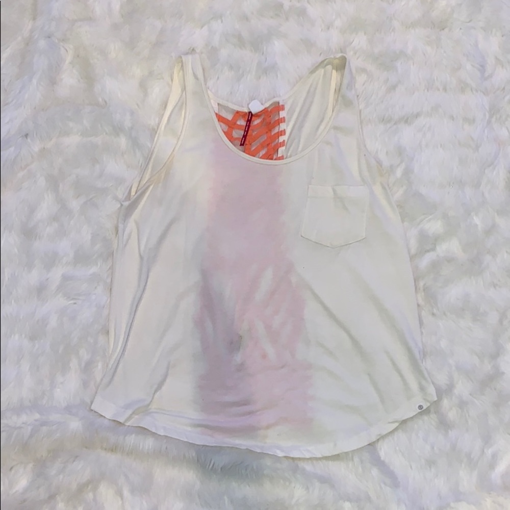 cream tank top with open back